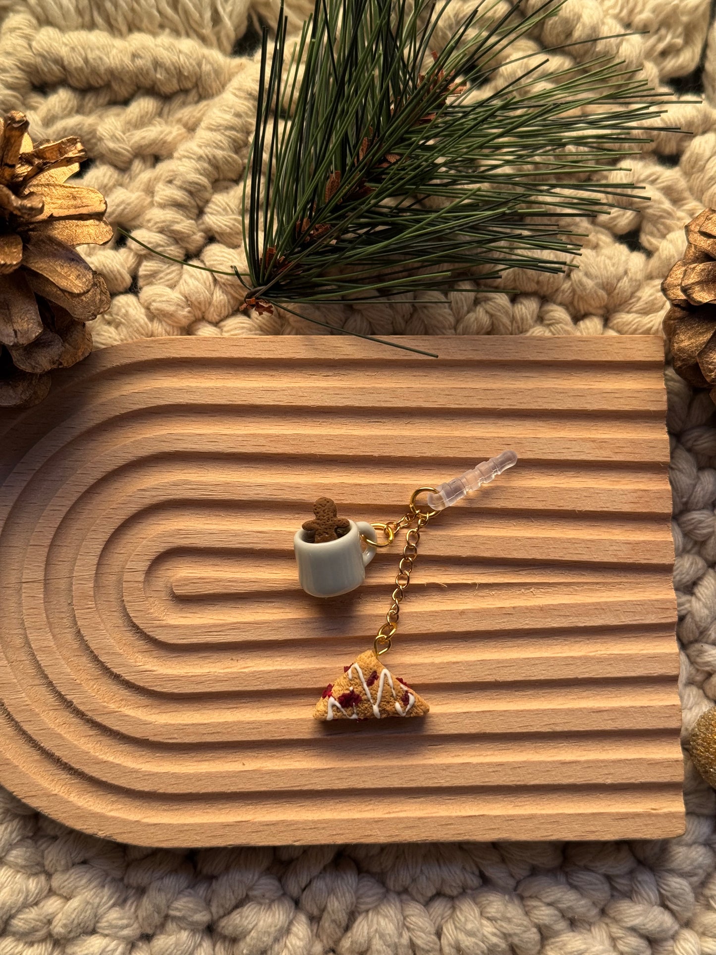 Cranberry blis cake paired with hot coco & gingerbread bread man