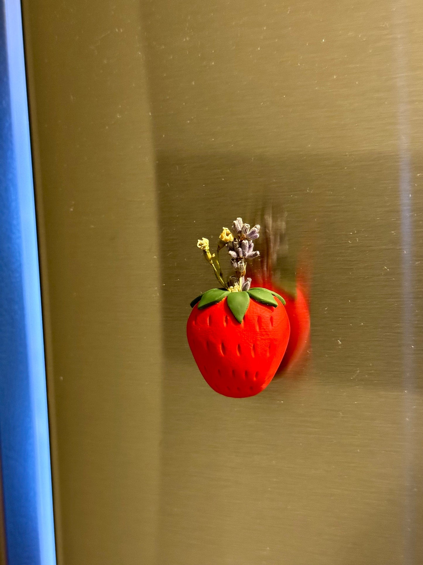 Strawberry Vase Fridge Magnet