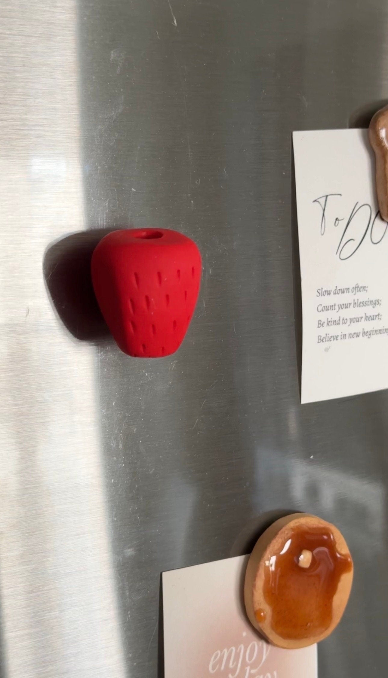 Strawberry Vase Fridge Magnet