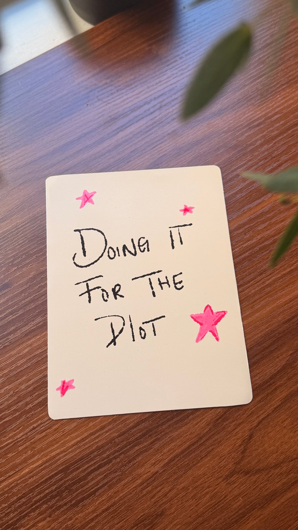 Doing It For The Plot